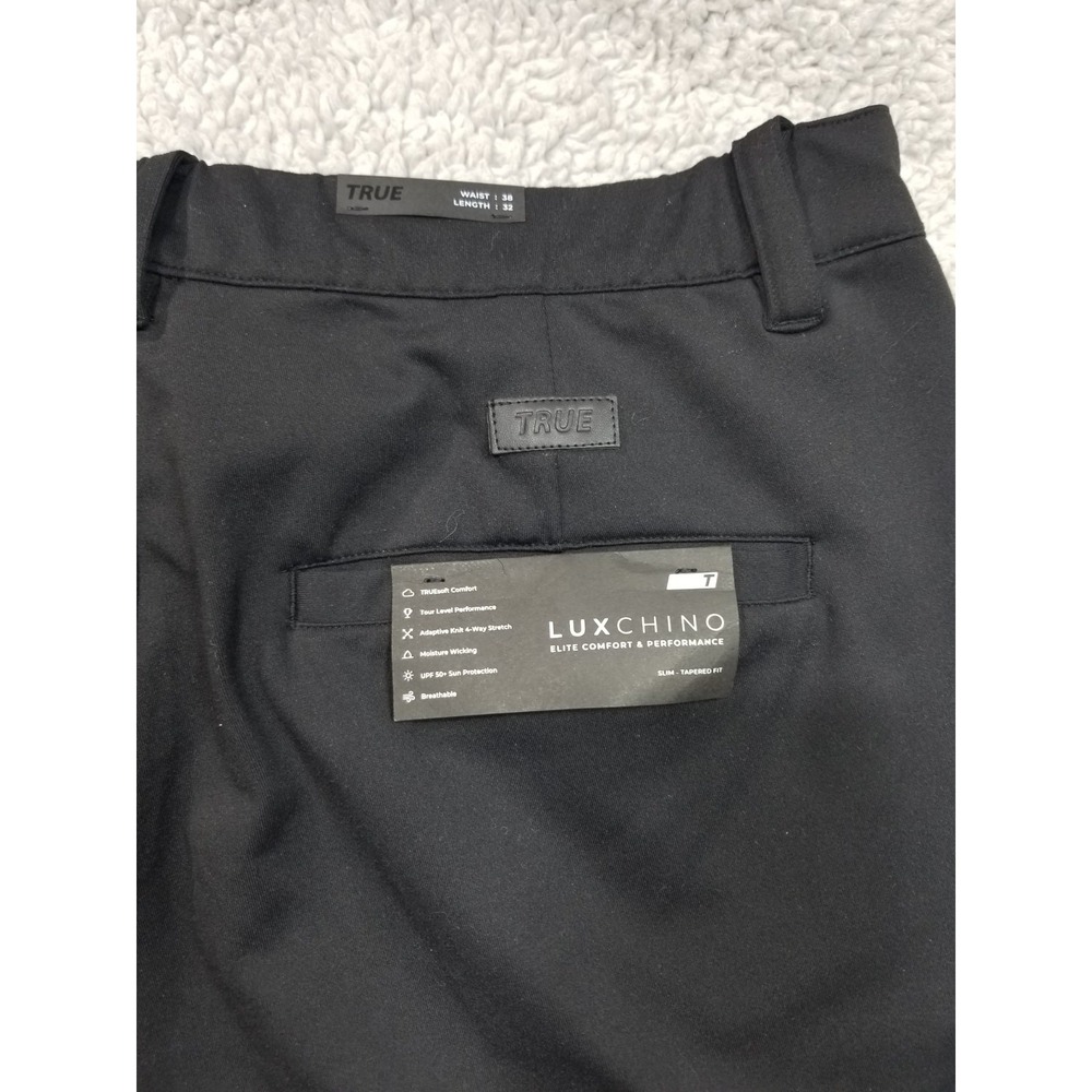 True Linkswear All Day 5 Pocket Black Pant Slim Tapered Size 38x32 NEW Stretch